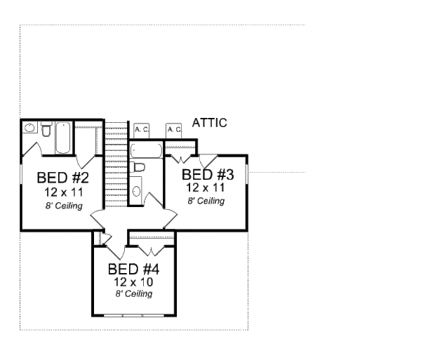 Home Plan - Bungalow Floor Plan - Upper Floor Plan #513-1