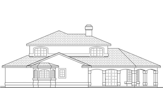 Exterior - Other Elevation for Mediterranean House Plan #124-1074 - 2 bed, 2.5 bath