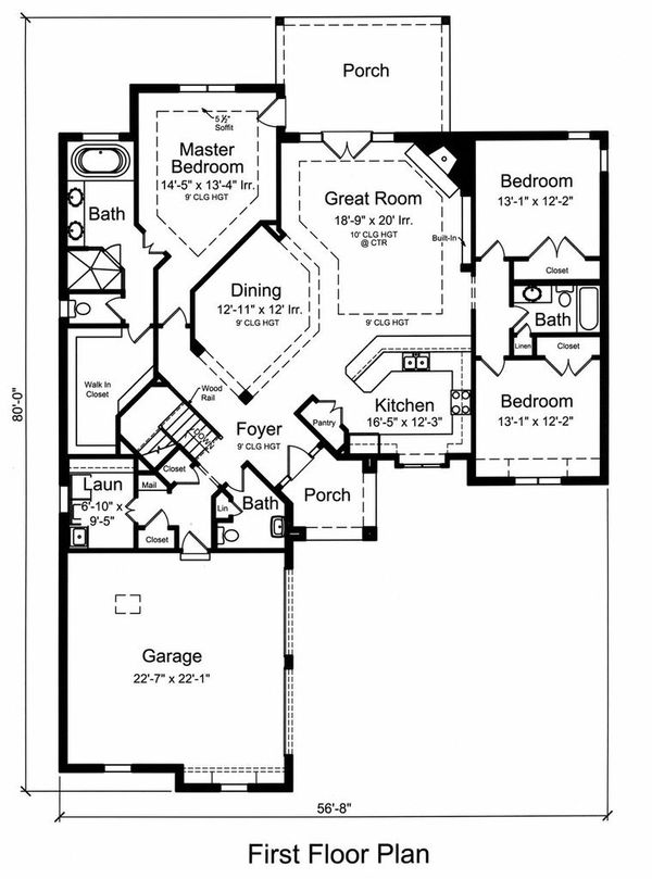 Country Floor Plan - Main Floor Plan #46-523