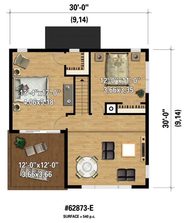 Contemporary Floor Plan - Upper Floor Plan #25-4599