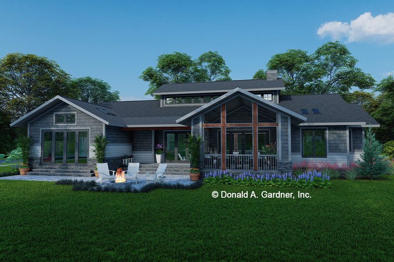 Home Plan - Exterior - Rear Elevation for Ranch House Plan #929-1148 - 3 bed, 2.5 bath