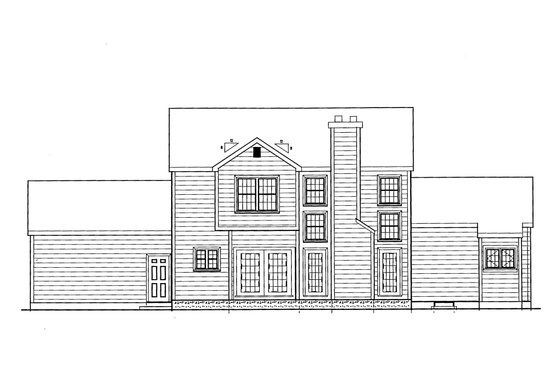 Exterior - Rear Elevation for Farmhouse House Plan #3-252 - 4 bed, 2.5 bath