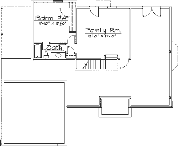 Architectural House Design - Traditional Floor Plan - Lower Floor Plan #31-107