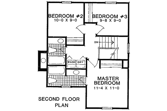 Floor Plan - Upper Floor for Traditional House Plan #322-126 - 3 bed, 2.5 bath