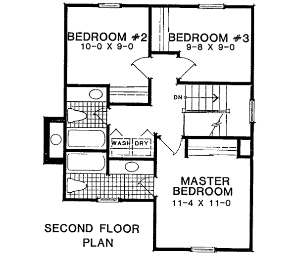 Traditional Floor Plan - Upper Floor Plan #322-126