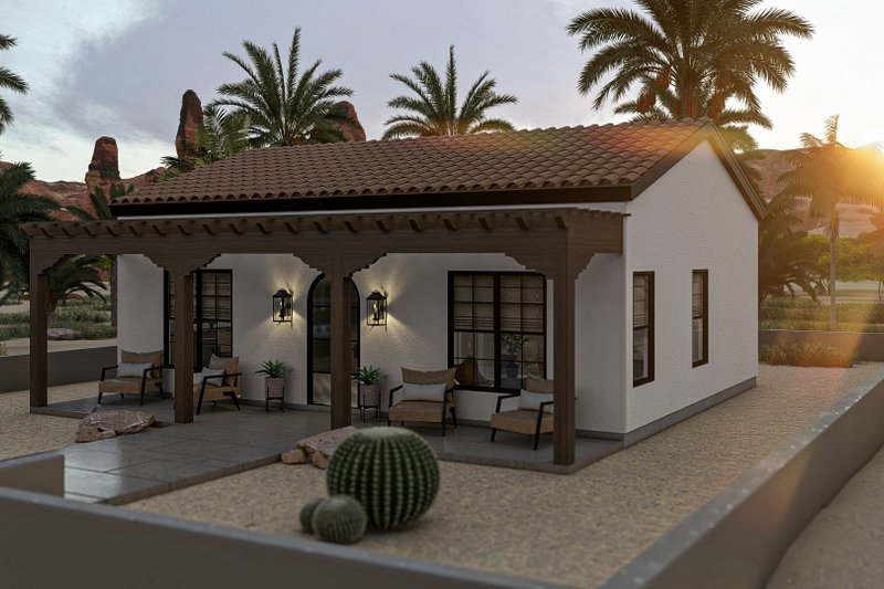 Dream House Plan - Exterior - Other Elevation for Adobe / Southwestern House Plan #455-438 - 1 bed, 1 bath