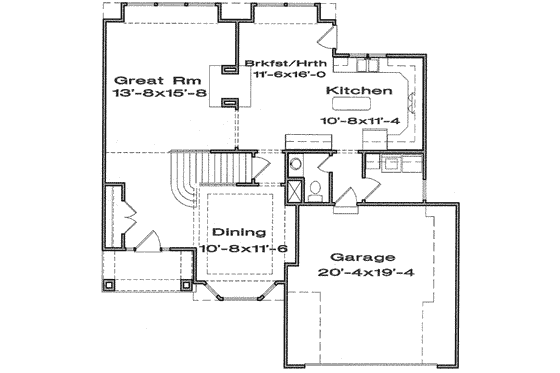 Floor Plan - Main Floor for Traditional House Plan #6-119 - 4 bed, 2.5 bath