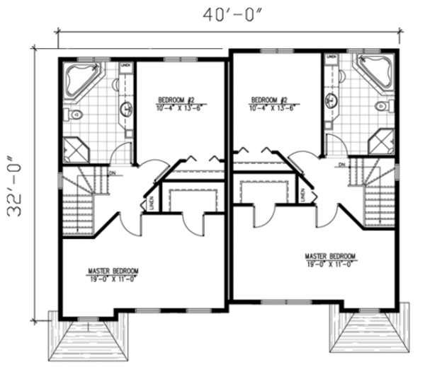 House Blueprint - Traditional Floor Plan - Upper Floor Plan #138-237