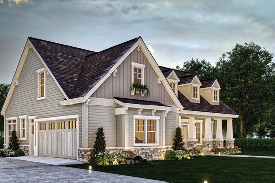Exterior - Front Elevation 4 for Craftsman House Plan #119-446 - 3 bed, 2.5 bath