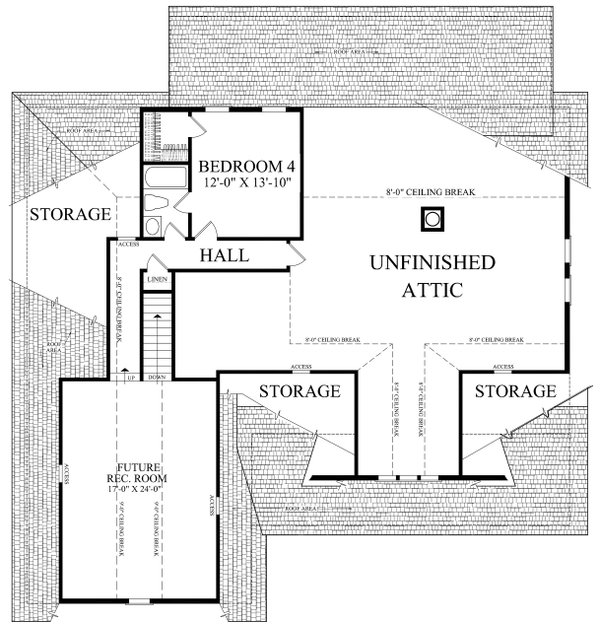 Country Floor Plan - Upper Floor Plan #137-380