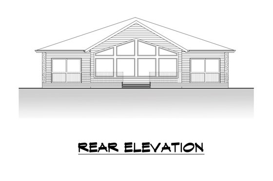 Exterior - Rear Elevation 1 for Traditional House Plan #1066-122 - 3 bed, 2 bath