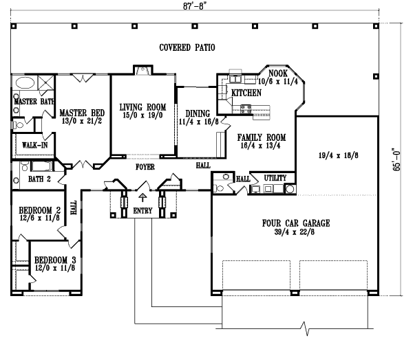 Traditional Floor Plan - Main Floor Plan #1-1171