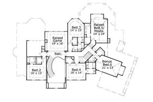 Floor Plan - Upper Floor for European House Plan #411-295 - 4 bed, 4.5 bath