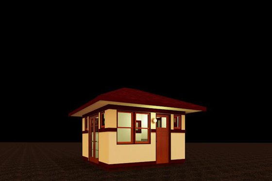 Exterior - Front Elevation for Prairie House Plan #917-16, 0.5 bath