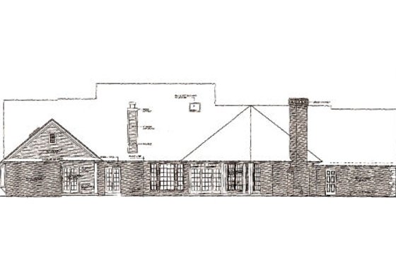 Exterior - Rear Elevation for Country House Plan #310-497 - 4 bed, 3.5 bath