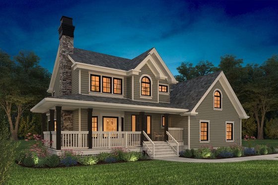 Exterior - Front Elevation 4 for Farmhouse House Plan #47-943 - 3 bed, 2.5 bath