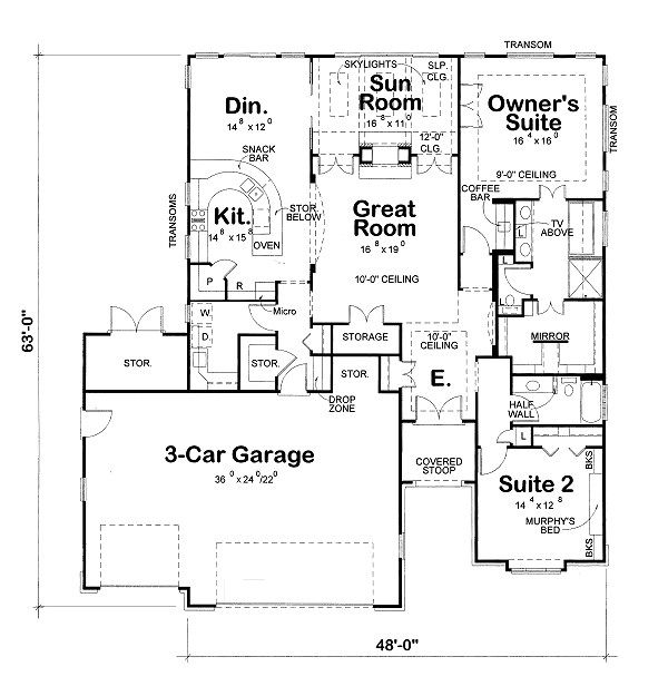 House Plan Design - European Floor Plan - Other Floor Plan #20-2069