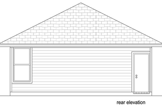 Exterior - Rear Elevation for Cottage House Plan #84-510 - 2 bed, 2 bath