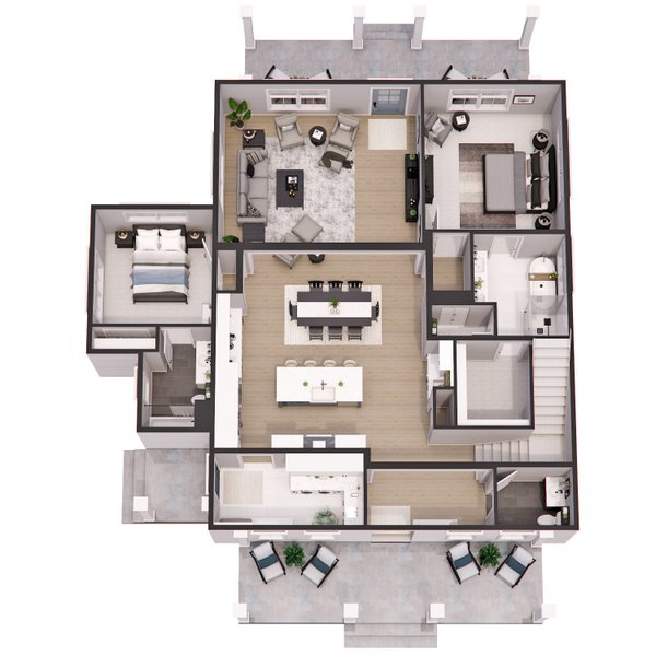 Farmhouse Floor Plan - Main Floor Plan #51-1277