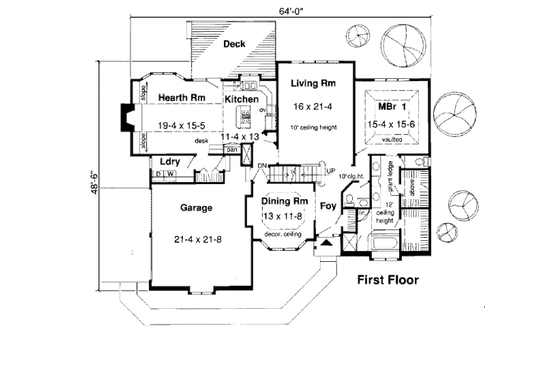 Floor Plan - Main Floor for European House Plan #312-590 - 4 bed, 2.5 bath