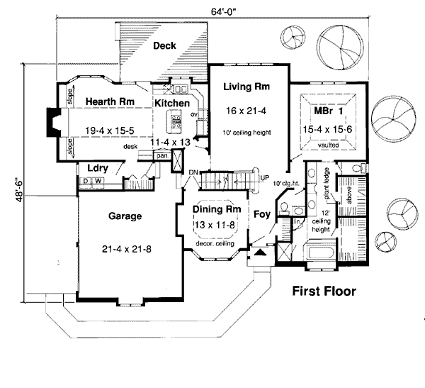 Floor Plan - Main Floor for European House Plan #312-590 - 4 bed, 2.5 bath