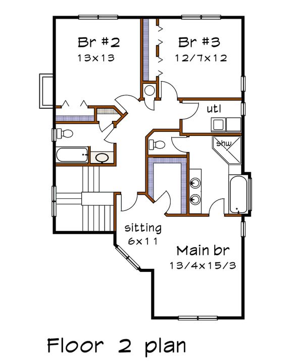 Dream House Plan - Country Floor Plan - Upper Floor Plan #79-262