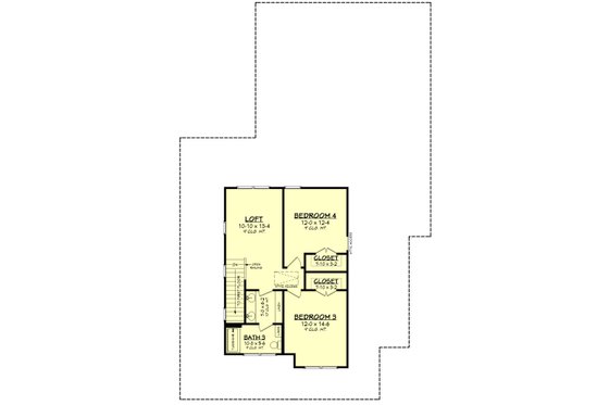 Floor Plan - Upper Floor for Farmhouse House Plan #430-280 - 4 bed, 3 bath