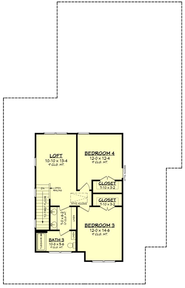 Farmhouse Floor Plan - Upper Floor Plan #430-280