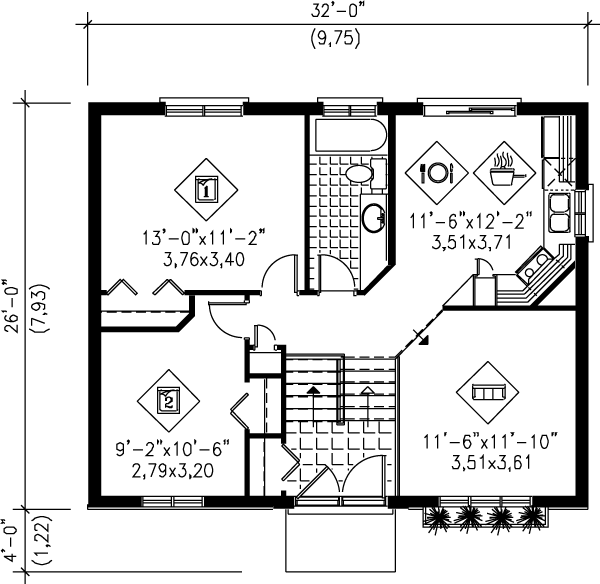 Traditional Floor Plan - Main Floor Plan #25-1145