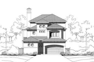 Mediterranean Exterior - Front Elevation Plan #411-151