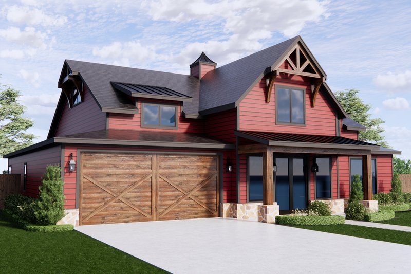 Dream House Plan - Exterior - Front Elevation 5 for Barndominium House Plan #1096-100 - 4 bed, 3 bath