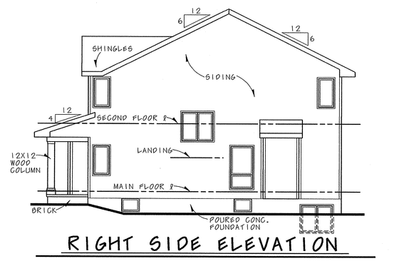 Exterior - Other Elevation 1 for Traditional House Plan #20-2060 - 3 bed, 2.5 bath