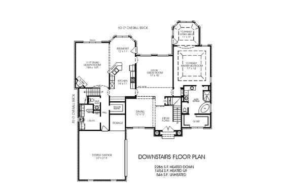 Floor Plan - Main Floor for European House Plan #424-1 - 5 bed, 3.5 bath