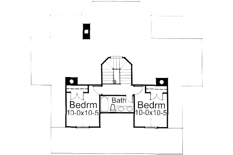 Home Plan - Floor Plan - Upper Floor for Farmhouse House Plan #120-149 - 3 bed, 2 bath