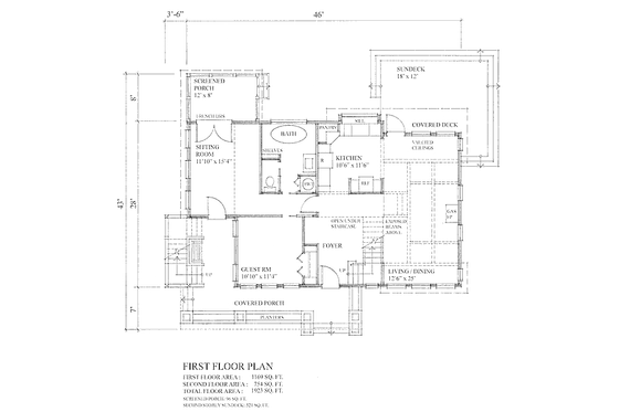 Floor Plan - Main Floor for Contemporary House Plan #118-114 - 2 bed, 2 bath