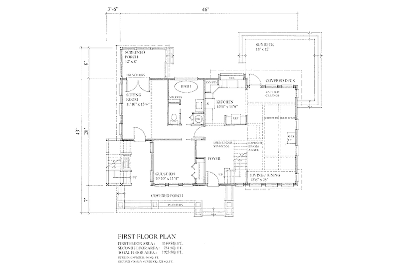 Home Plan - Floor Plan - Main Floor for Contemporary House Plan #118-114 - 2 bed, 2 bath