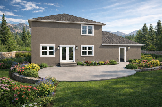 Exterior - Rear Elevation 1 for Farmhouse House Plan #1060-441 - 3 bed, 2.5 bath