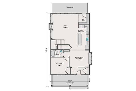 Floor Plan - Main Floor for Farmhouse House Plan #461-80 - 4 bed, 3 bath