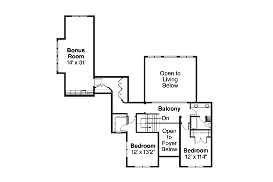 Floor Plan - Upper Floor House Plan #124-702 - 3 bed, 2.5 bath