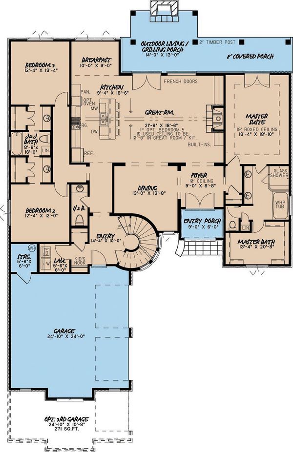 House Blueprint - European Floor Plan - Main Floor Plan #923-1