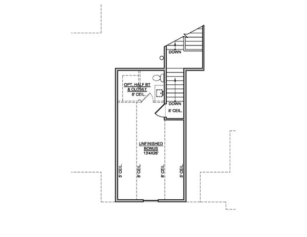 Architectural House Design - Farmhouse Floor Plan - Upper Floor Plan #1073-29
