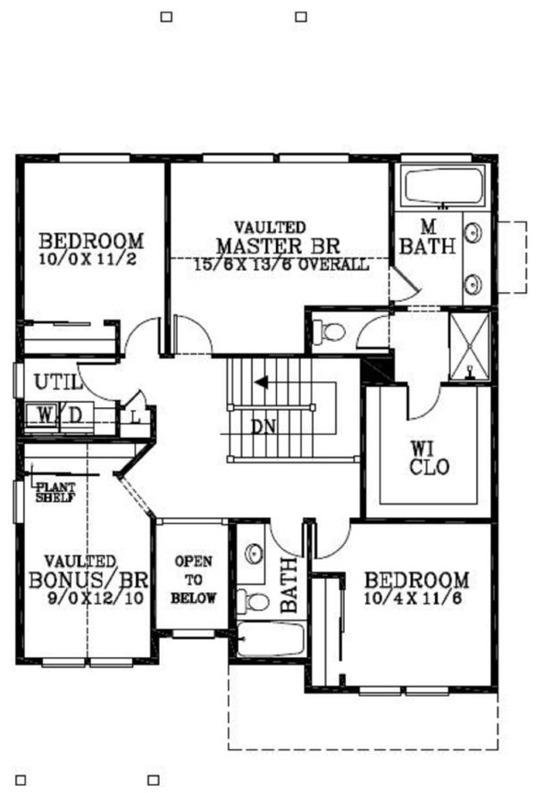 Craftsman Floor Plan - Upper Floor Plan #53-455