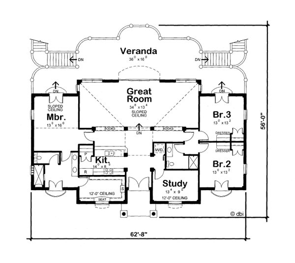 Home Plan - Traditional Floor Plan - Main Floor Plan #20-2119