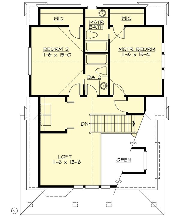 Dream House Plan - Cottage Floor Plan - Upper Floor Plan #132-192