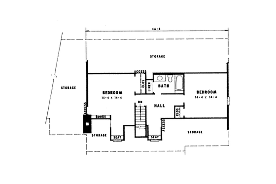 Floor Plan - Upper Floor for Country House Plan #10-251 - 4 bed, 3 bath