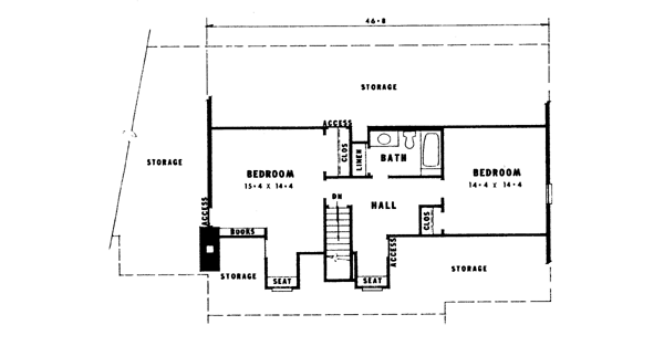 Country Floor Plan - Upper Floor Plan #10-251