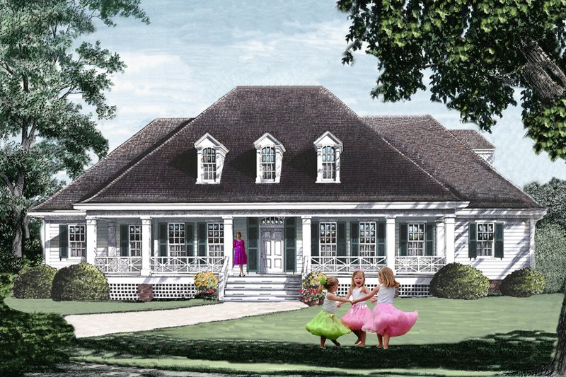 House Plan Design - Exterior - Front Elevation for Southern House Plan #137-277 - 4 bed, 3.5 bath