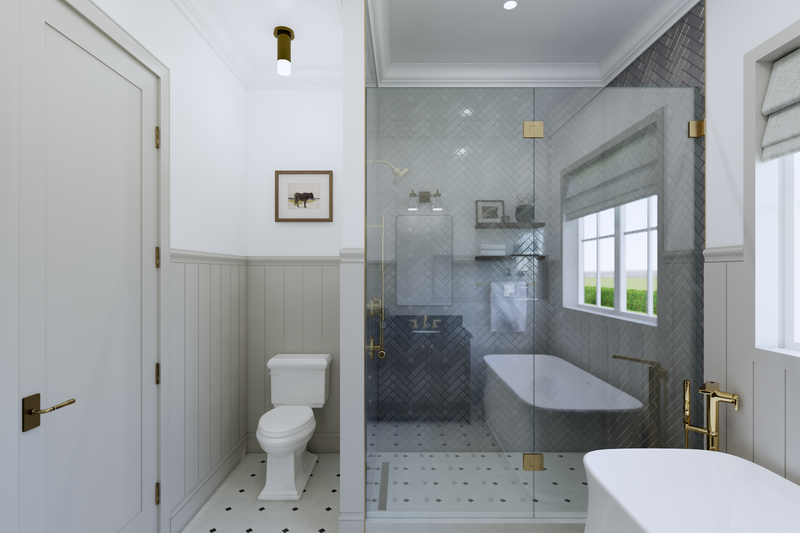 Architectural House Design - Interior - Master Bathroom 1 for European House Plan #1114-124 - 3 bed, 2.5 bath