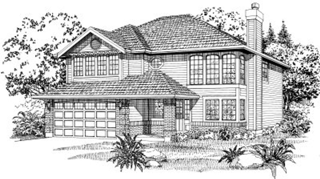Exterior - Front Elevation 2 for Traditional House Plan #47-568 - 3 bed, 2 bath