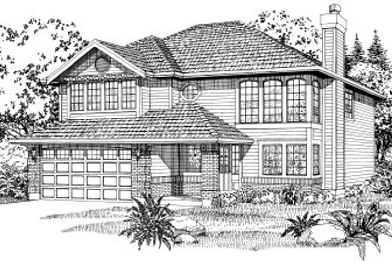 Exterior - Front Elevation 2 for Traditional House Plan #47-568 - 3 bed, 2 bath